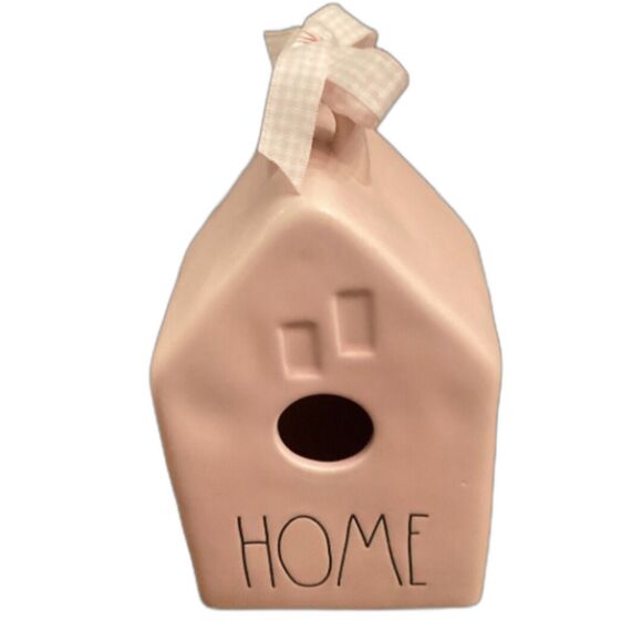 RAE DUNN Artisan Collection by Magenta “HOME” Pink Ceramic Birdhouse - Picture 1 of 7